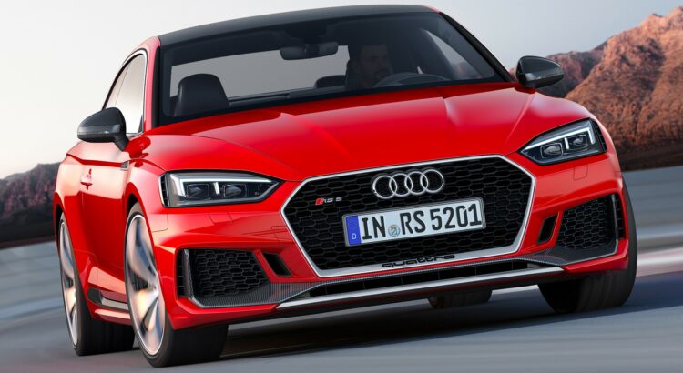 Audi RS5 Coupé (2017) Rouge : en action