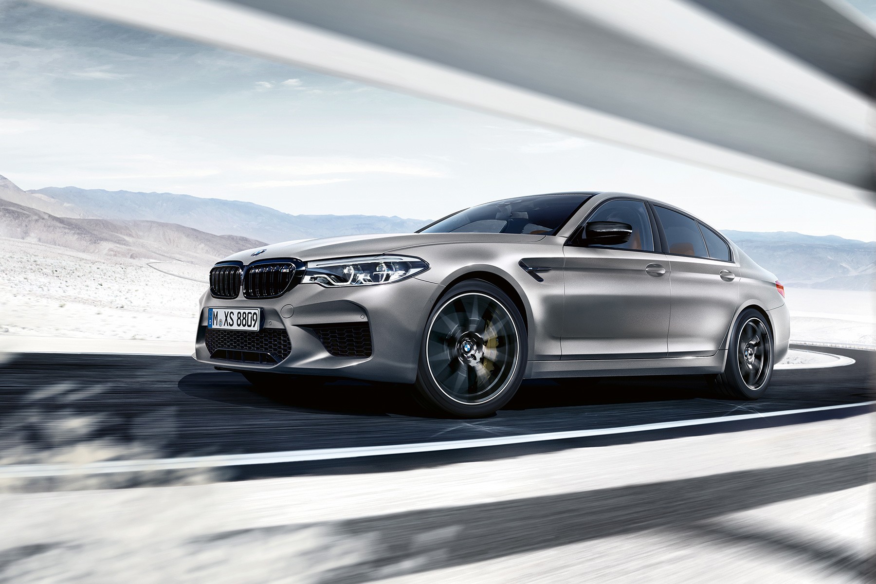 BMW M5 Compétition (2018) : 3/4 avant