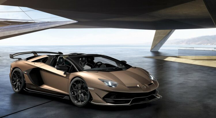 Lamborghini Aventador SVJ Roadster (2019) : 3/4 avant droit bronze