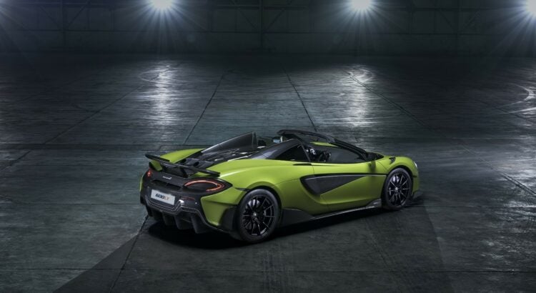 McLaren 600LT Spider (2019) : 3/4 arrière droit vert