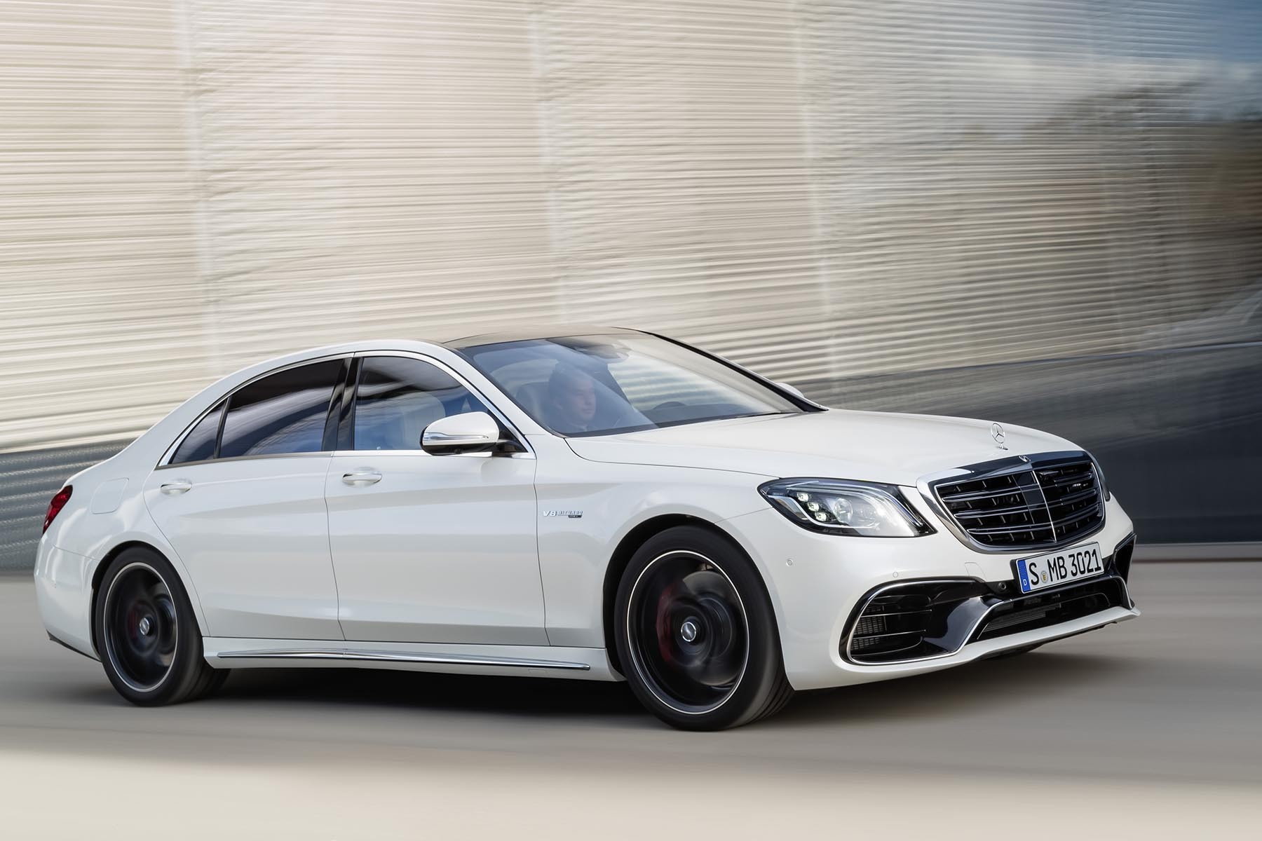 Mercedes Classe S 63 AMG (2017) : 3/4 avant sur route