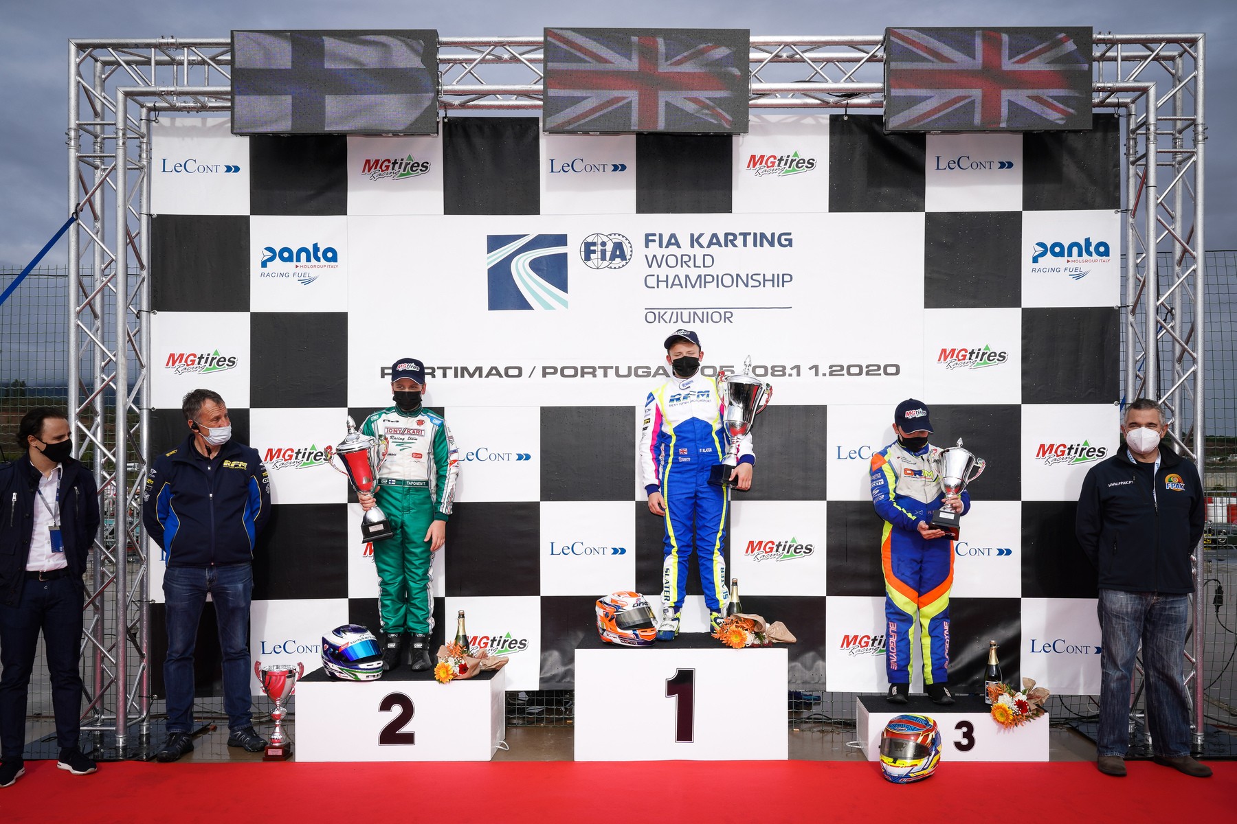 Freddie Slater (Ricky Flynn Motorsport) sacré Champion du monde Junior de Karting devant le Finlandais Taukka Taponen (Tony Kart) et le Britannique Harry Burgoyne (Kart Republic).