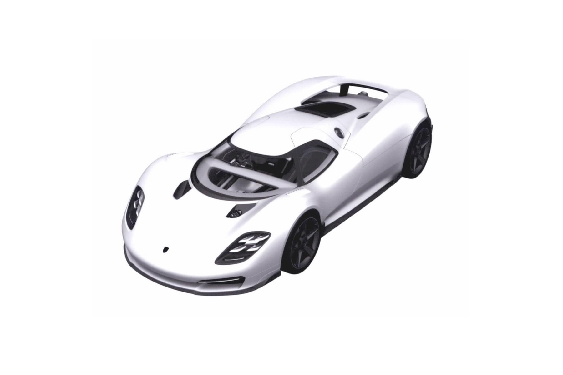 Porsche : brevet supercar 3/4 avant gauche blanc
