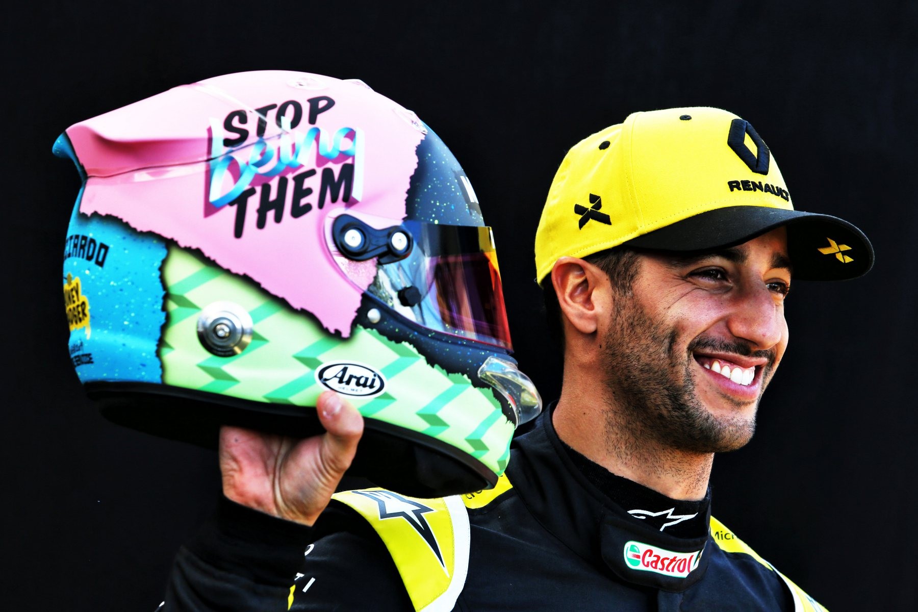 Daniel Ricciardo (Renault) et son nouveau casque à Melbourne