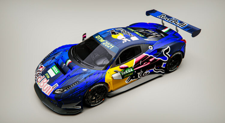 Red Bull présente les nouvelles Ferrari 488 GT3 EVO qu'AF Corse alignera en DTM cette saison. Ici, celle que pilotera Liam Lawson.
