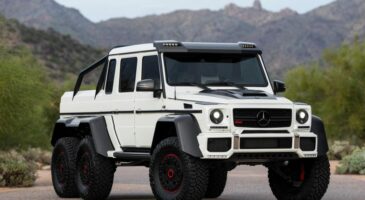 mercedes g63 6X6 avant blanc montagne