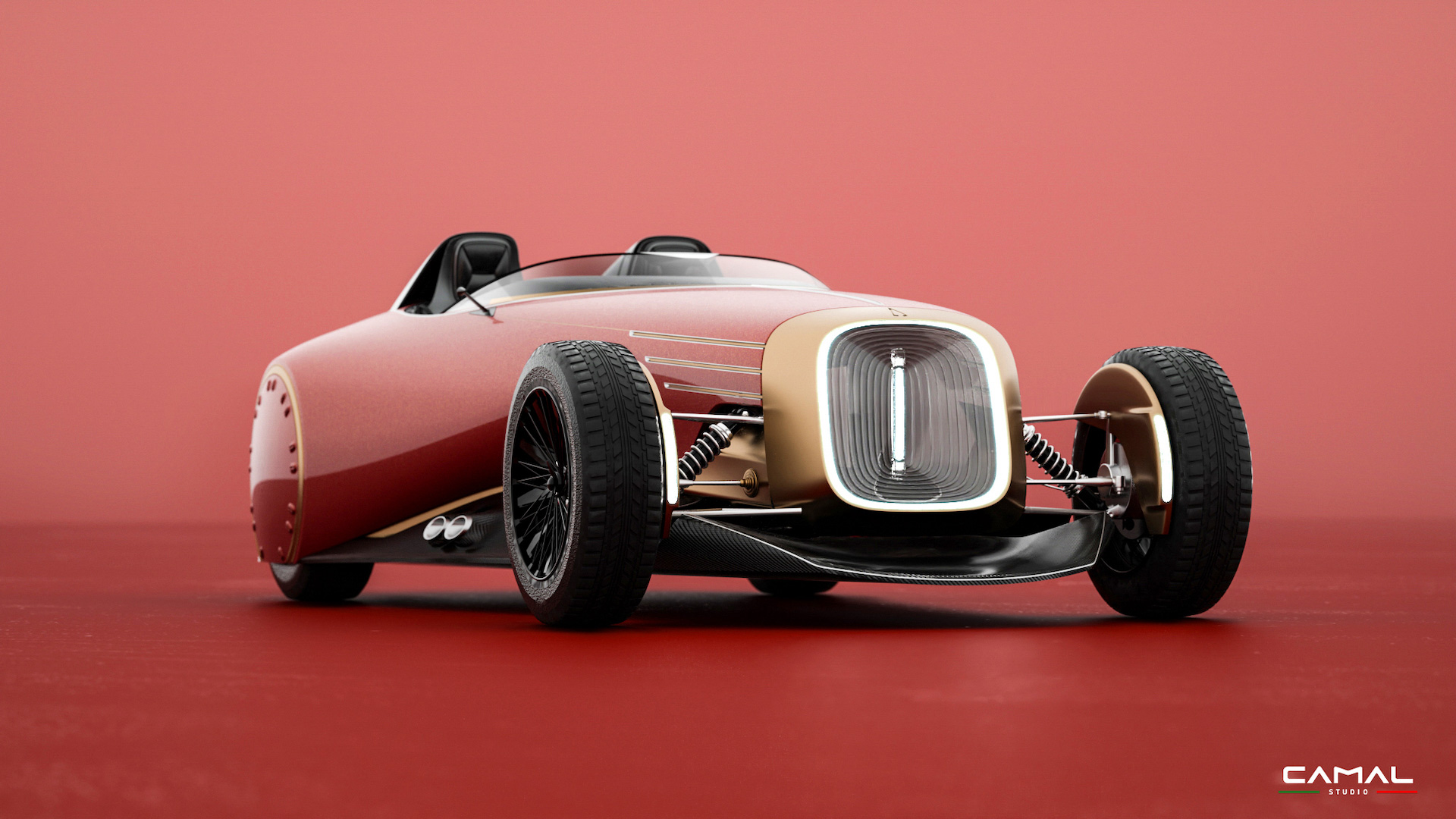 camal studio caterham seven fond rouge avant