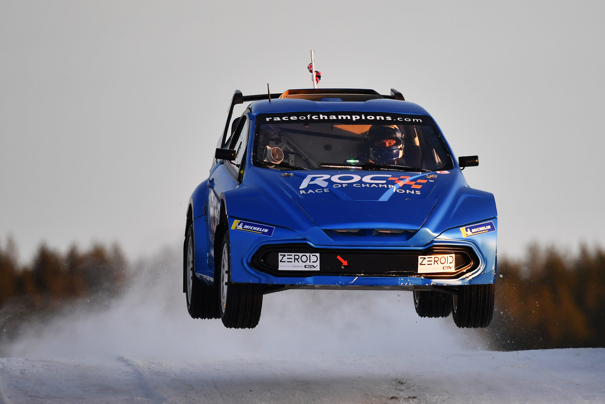 David Coulthard (GBR) au volant du Zeroid X1 lors des essais avant la Course des Champions.