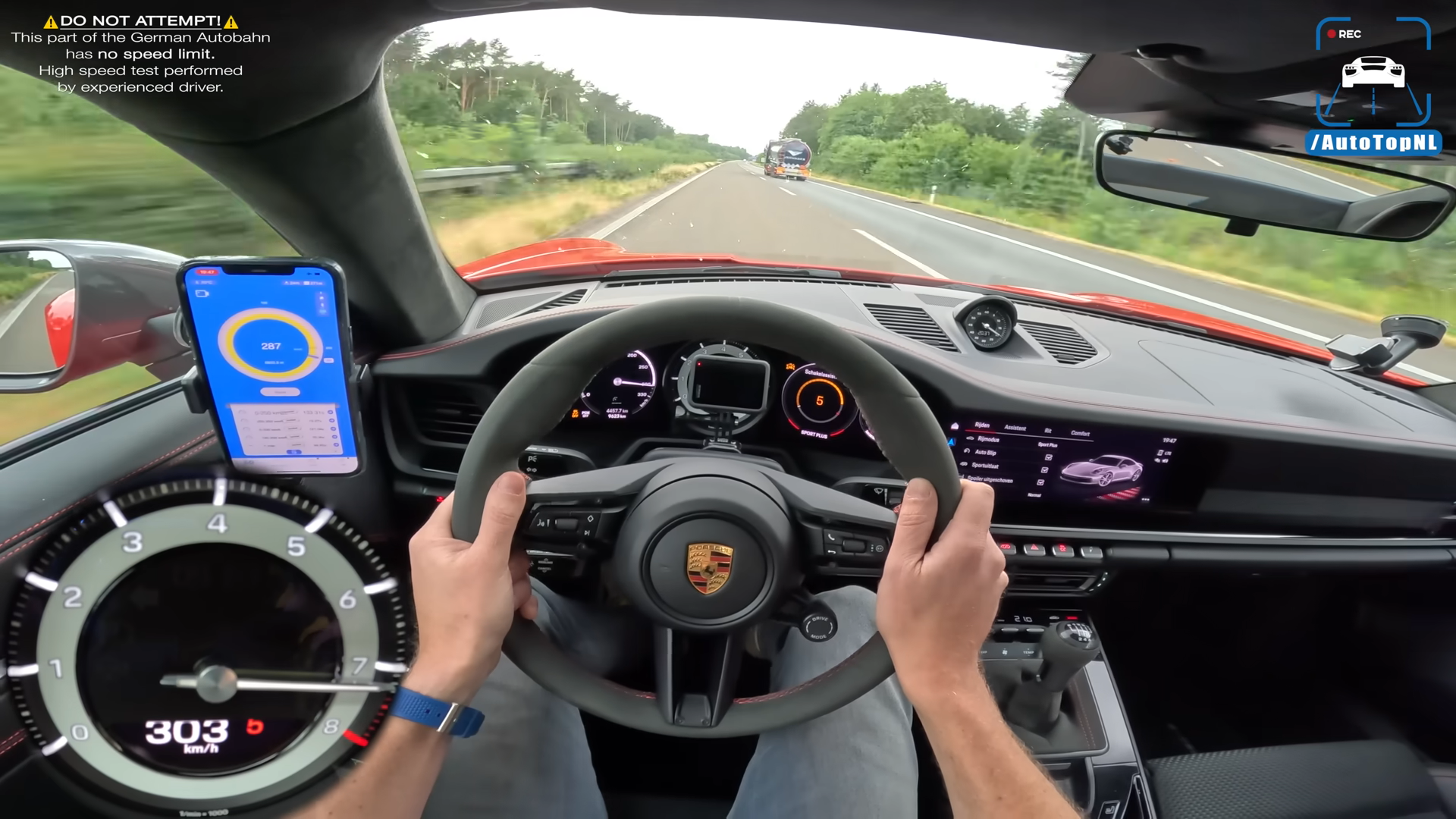 Porsche 911 Carrera T autoroute allemande