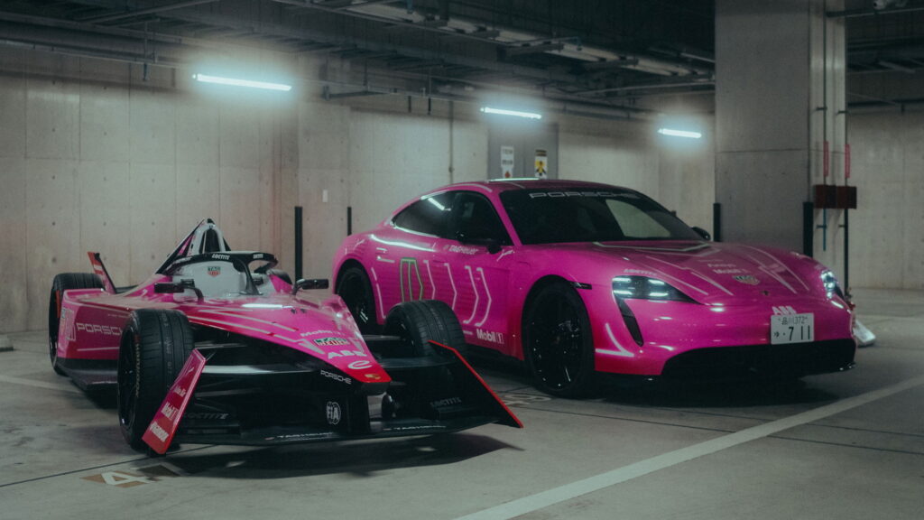 Formule E Porsche Tokyo rose