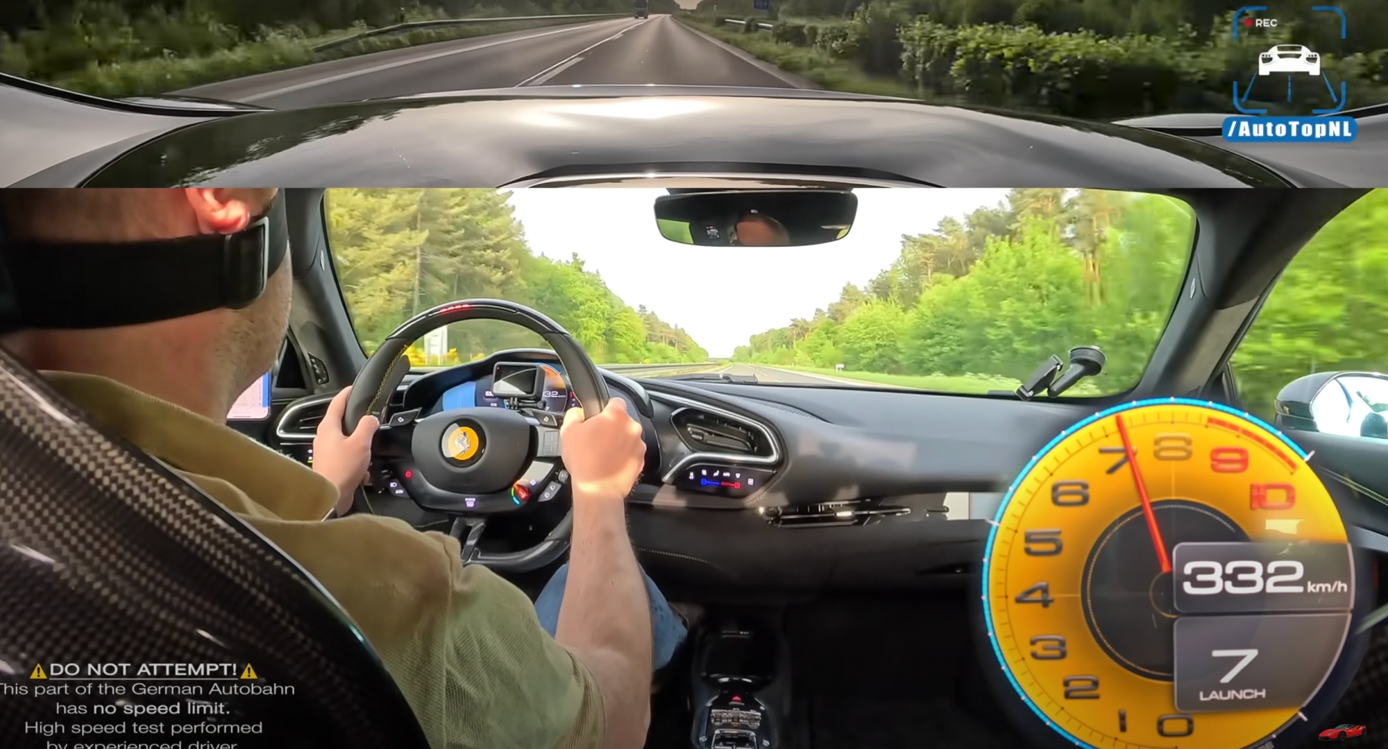 Ferrari 296 GTB autobahn vidéo 2024