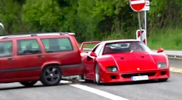 Accrochage entre Ferrari F40 et une Volvo 850