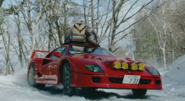 Ferrari F40 drift neige vid&eacute;o