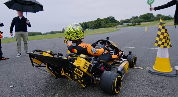 Lando Norris pilote un kart de folie... propulsé par des tronçonneuses ! (+ vidéo)